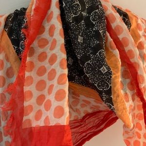Boho tapered warm colored scarf